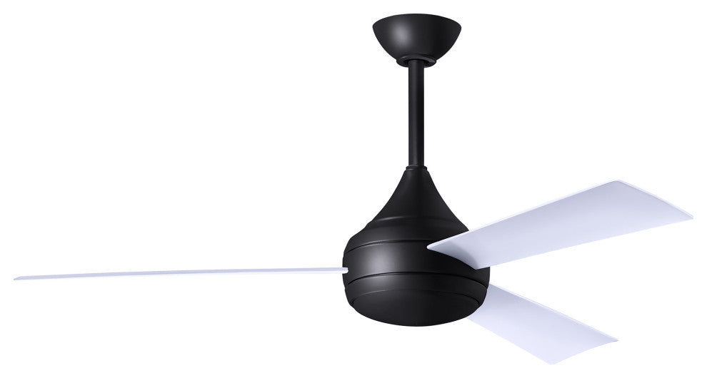 Donaire Paddle Fan Integrated LED, Matte Black, Gloss White Blades