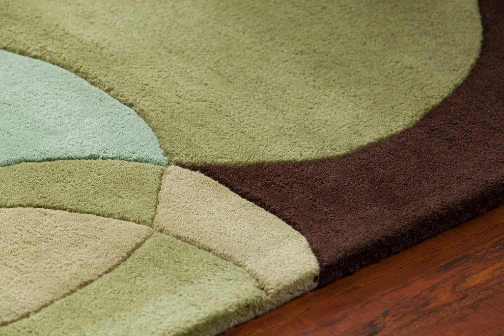 Avalisa Contemporary Area Rug, Green, 5'x7'6"