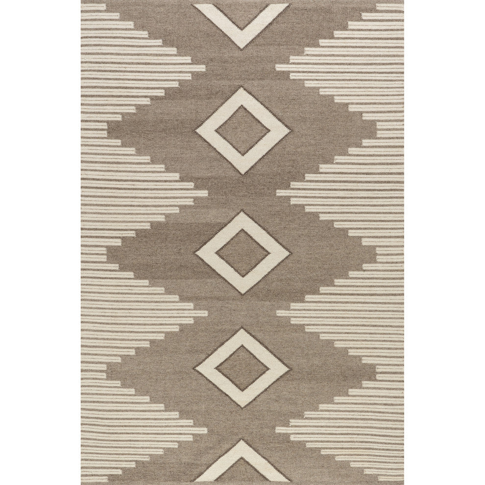 Grove Southwestern Wool Blend Area Rug, Taupe 10' x 14'