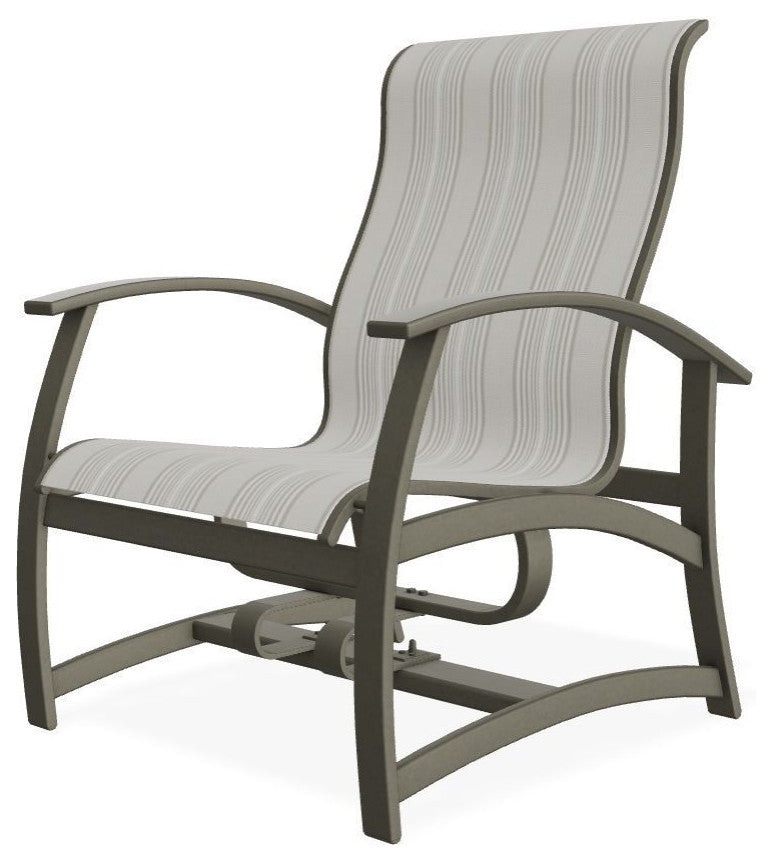 Belle Isle Sling Outdoor Hidden Motion Lounge Chair, Harbor/Storm