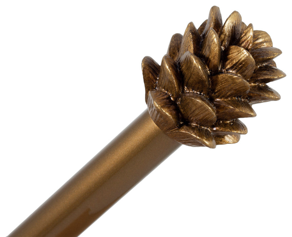 3/4" Pinecone Adjustable Curtain Rod, Renaissance Gold, 28"-48"