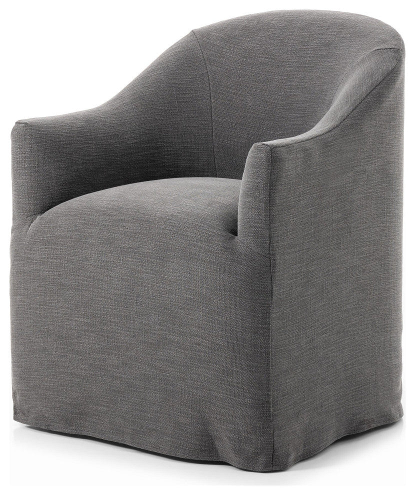 Cove Dining Chair With Casters Bergamo Charcoal