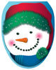 Snowman Stocking Cap Toilet Tattoos Seat Cover, Vinyl Lid Decal, Bathroom Decor, Elongated