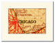 Chicago Illinois Old Map Print On Canvas With Frame Art Collection 16" X 21"