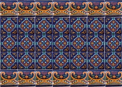 3x3 16 pcs Blue Granada Talavera Mexican Tile