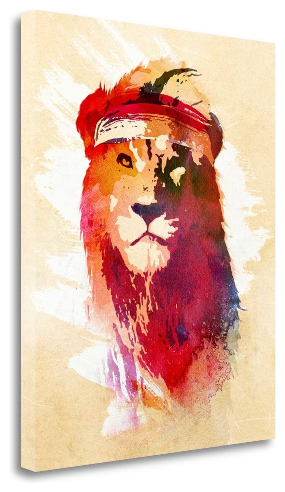 "Gym Lion" By Robert Farkas, Giclee Print on Gallery Wrap Canvas, Ready to Hang