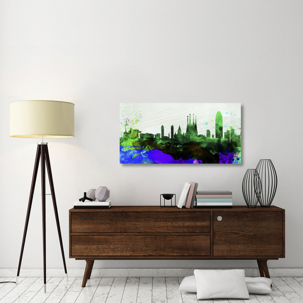 "Barcelona City Skyline" Fine Art Print