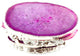 Hot Pink Agate Coasters (Set of 4), Silver
