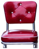 Retro Home Upholstered Tufted Back Dining Chair, Glitter Sparkle Red, Box Seat