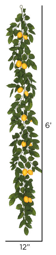 Vickerman FK170703 6' Artificial Green and Yellow Salal Leaf Lemon Garland