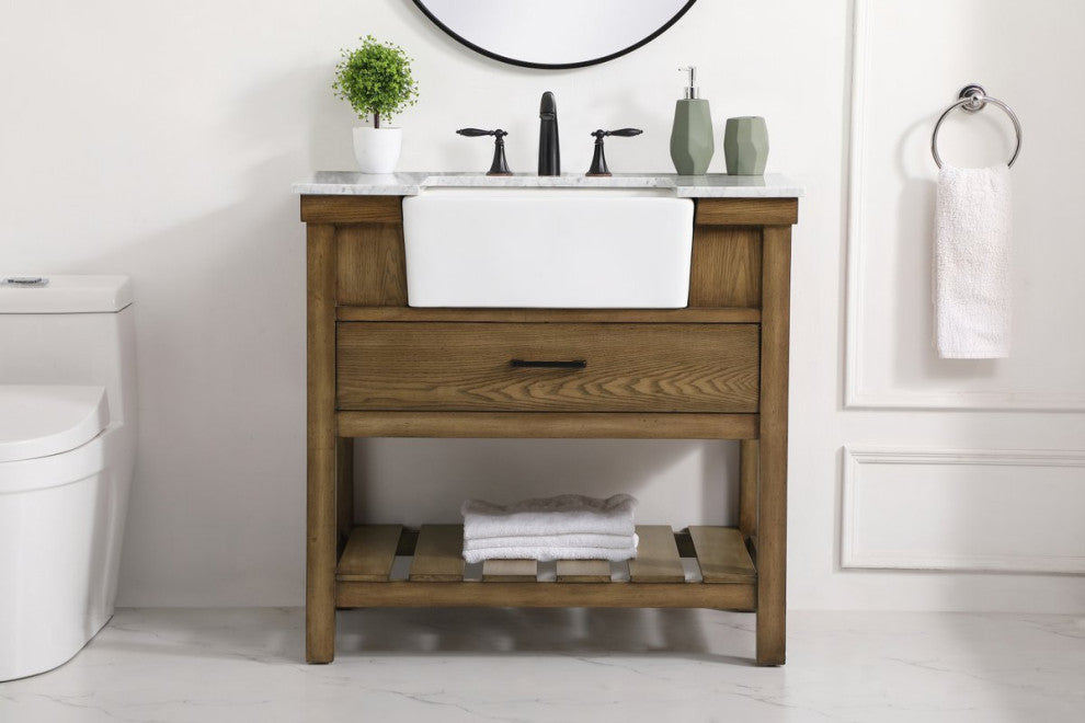 Home Living 22" Farmhouse Driftwood-Light Bathroom Vanity