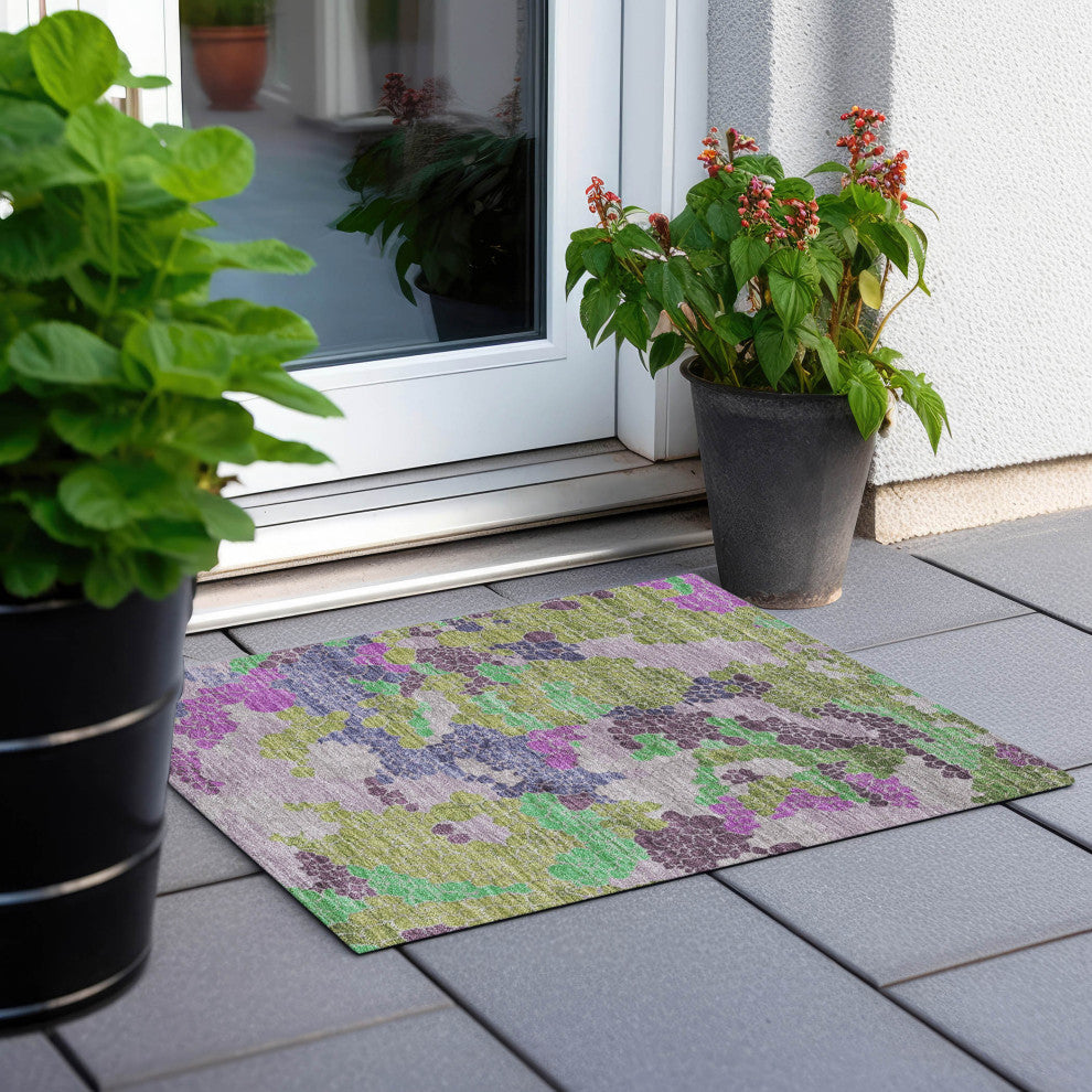 Machine Washable Indoor/Outdoor Chantille ACN1906 Fern 1'8" x 2'6" Rug