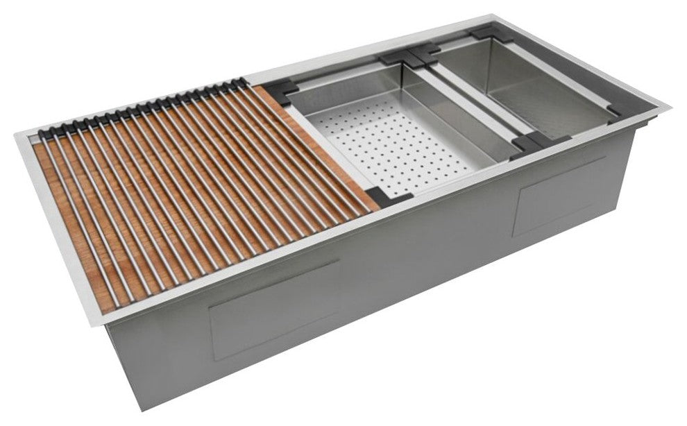 Ruvati 33" Workstation Kitchen Sink Undermount Stainless Steel, RVH8222