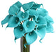 Pack of 10 soft touch lifelike artificial Calla lily, Pool Blue