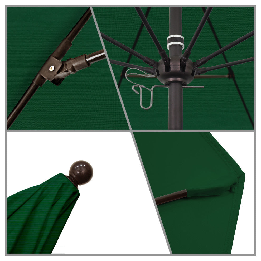 Fiberglass Umbrella Bronze, Forest Green