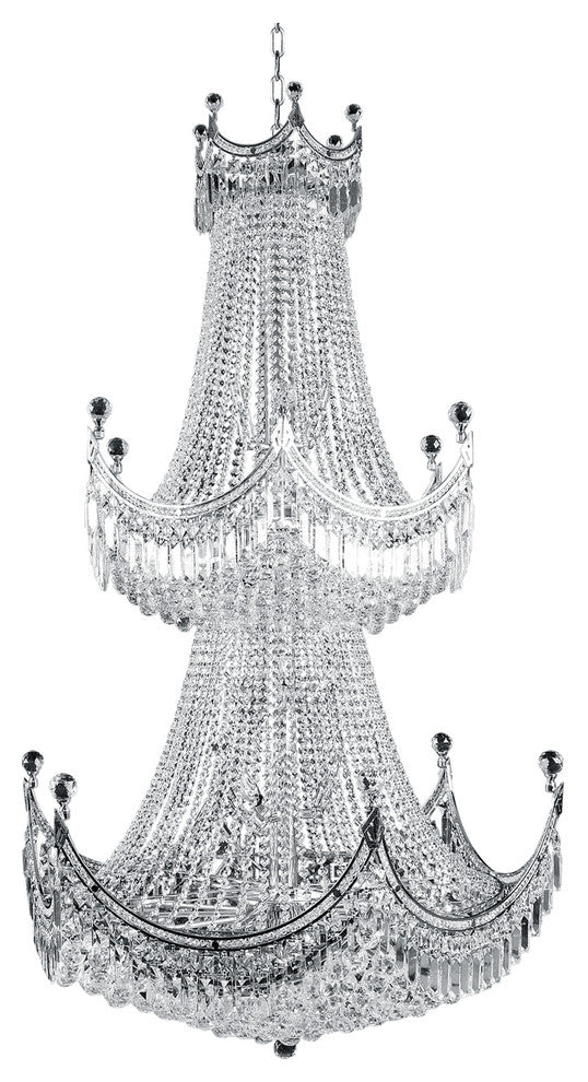 Artistry Lighting Corona Collection Hanging Crystal Chandelier 36x66, Chrome
