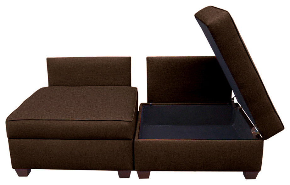 Duobed Storage Sofa Bed, 36"x72", Espresso