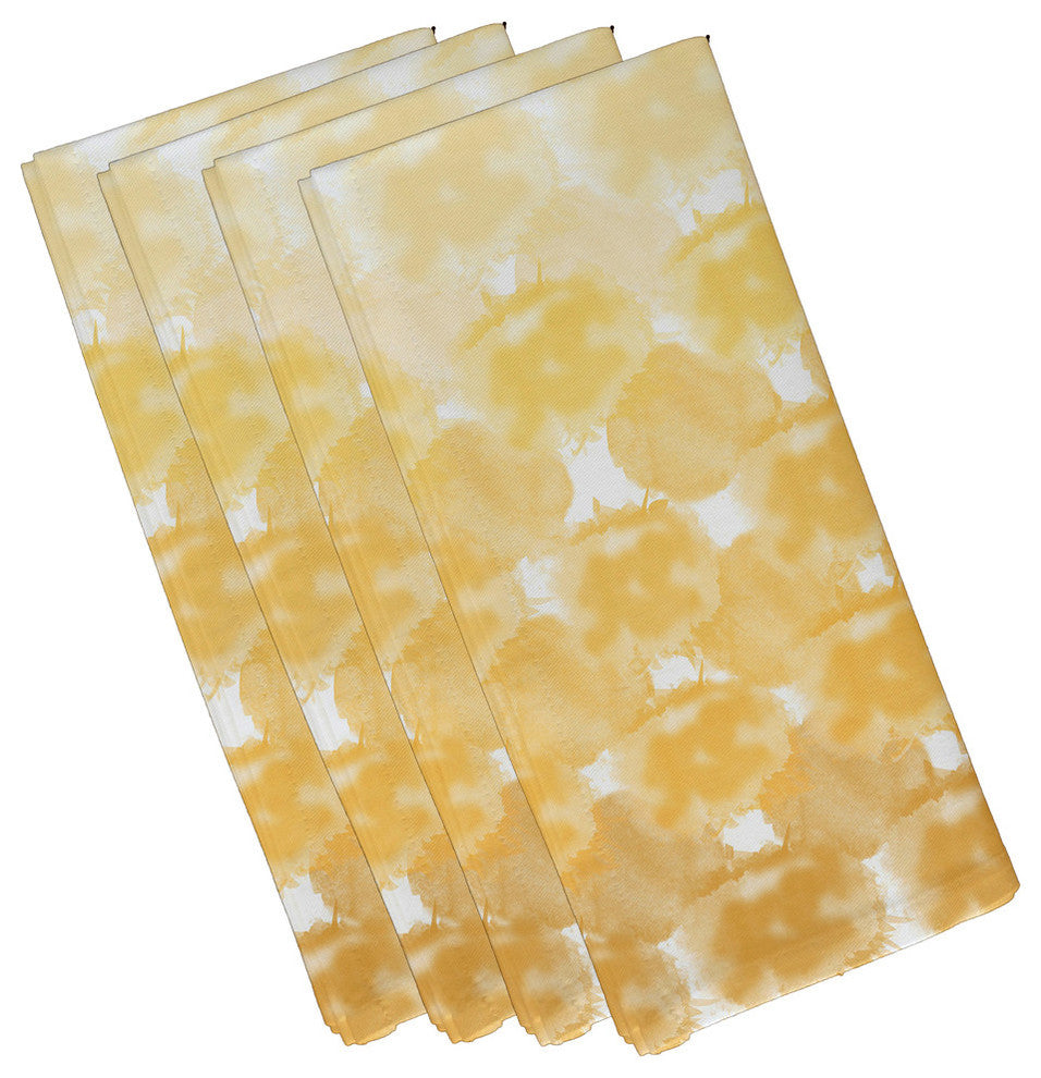 Beach Clouds, Geometric Print Napkin, Set of 4, Yellow