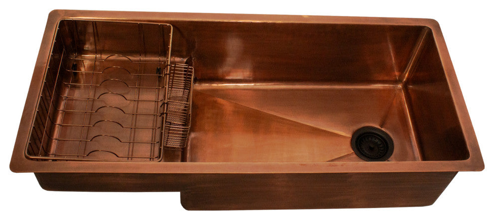 X Studio Dearborn Copper STEPPE Undermount Kitchen Sink, Smooth Copper