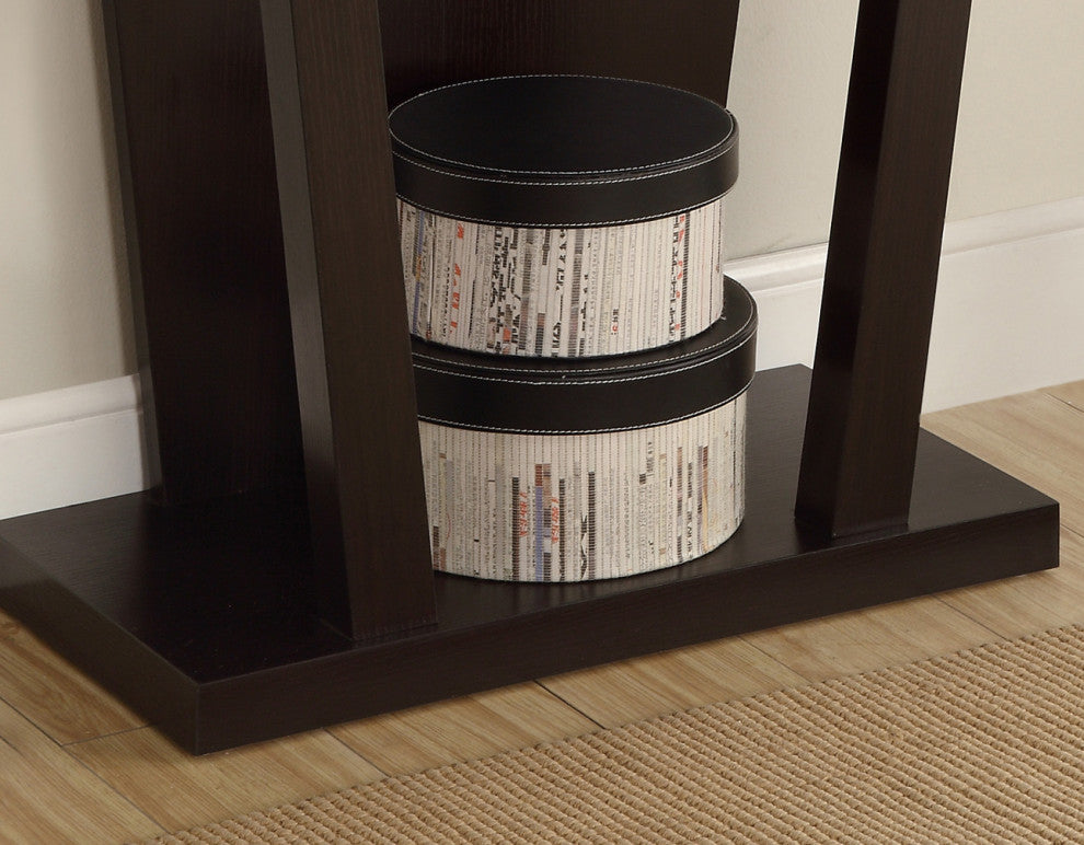 Entry Table With Shelf, Cappuccino