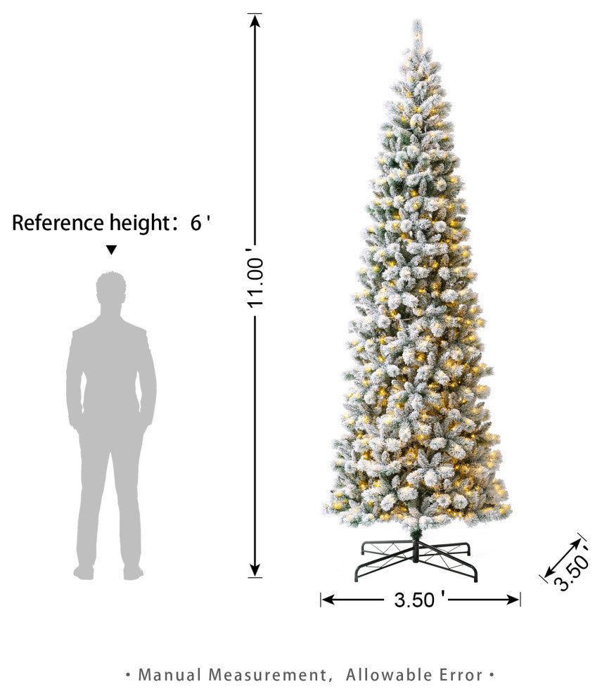 11' Pre-Lit Artificial Christmas Pencil Tree