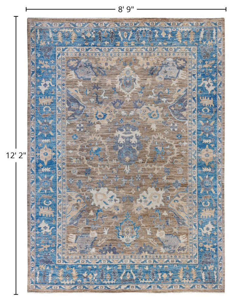 Oushak One-of-a-Kind Hand-Knotted Area Rug Brown, 8'9" x 12'2"