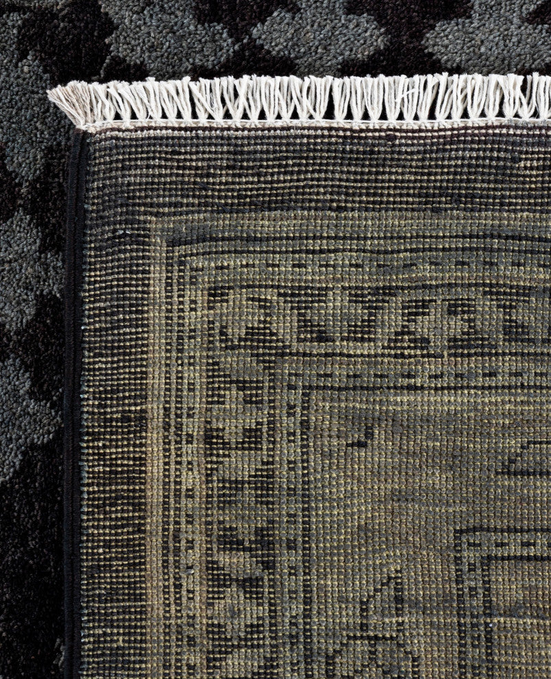 Overdyed One-of-a-Kind Hand-Knotted Area Rug Black, 10' 5" x 14' 8"