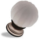 RK International, Smoked Glass Flower Knob 1 1/4", Satin Nickel