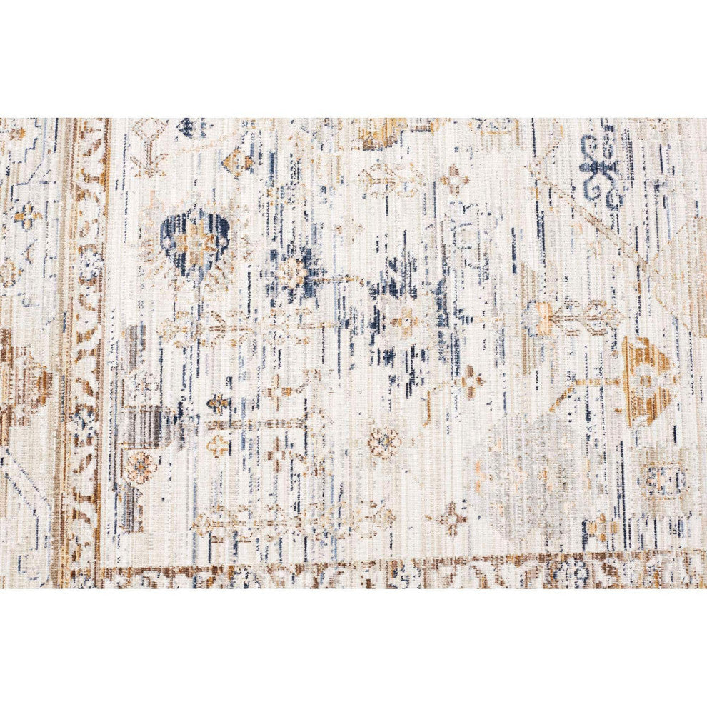 Ava Diamond Medallion Area Rug, Ivory, 3'3"x5'3"