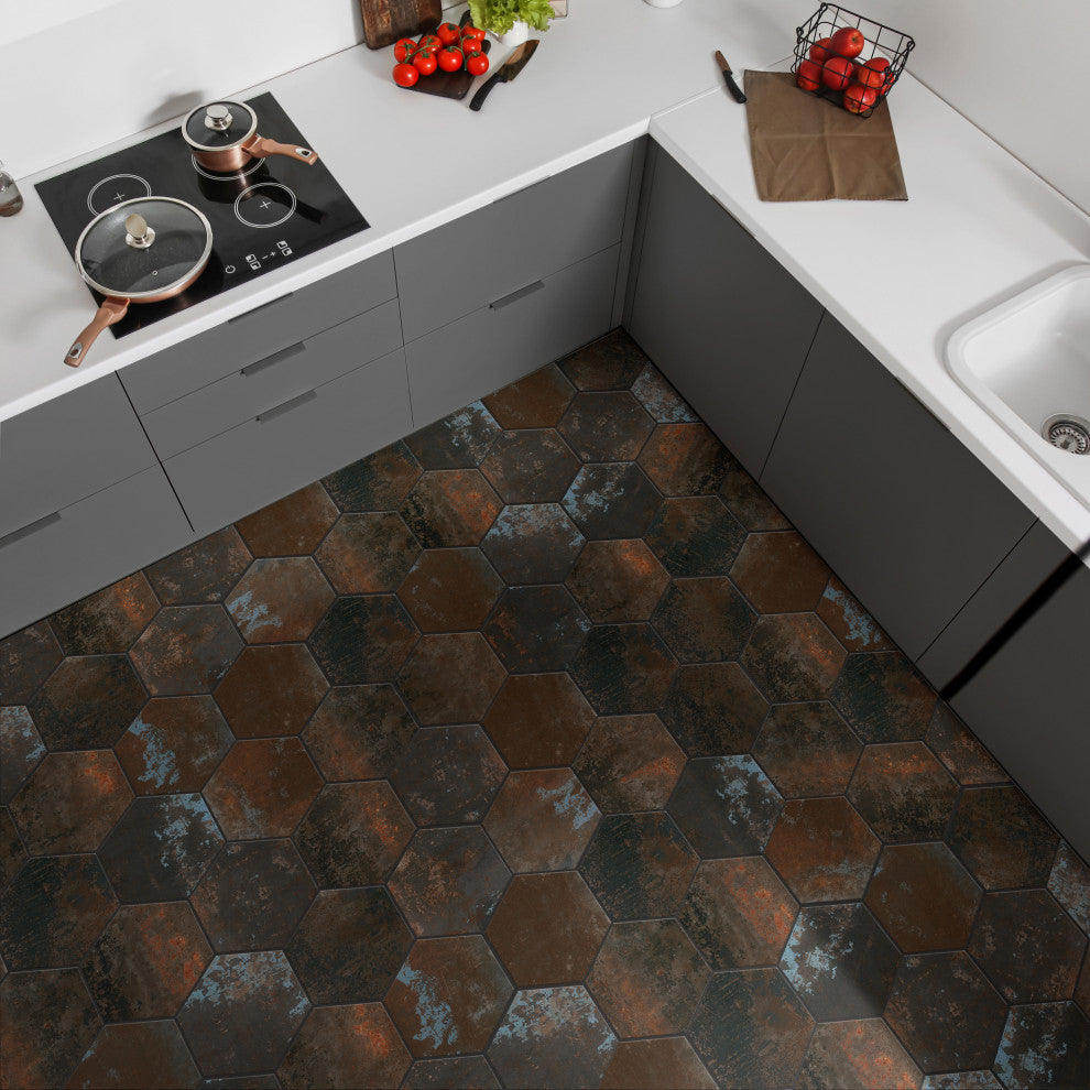Polaris Hex Mix Porcelain Floor and Wall Tile