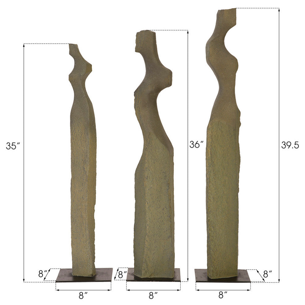 Cast Women Sculptures, Set of 3