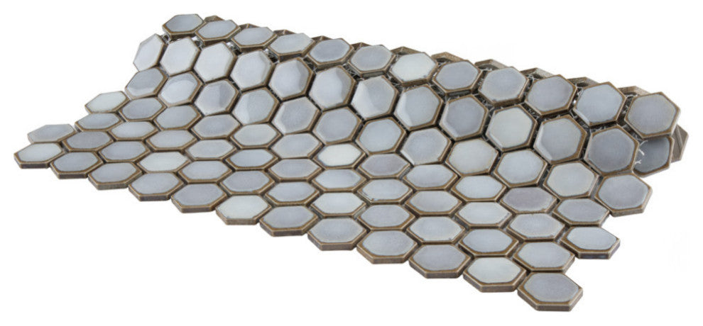 Hudson 1" Hex Grey Eye Porcelain Floor and Wall Tile