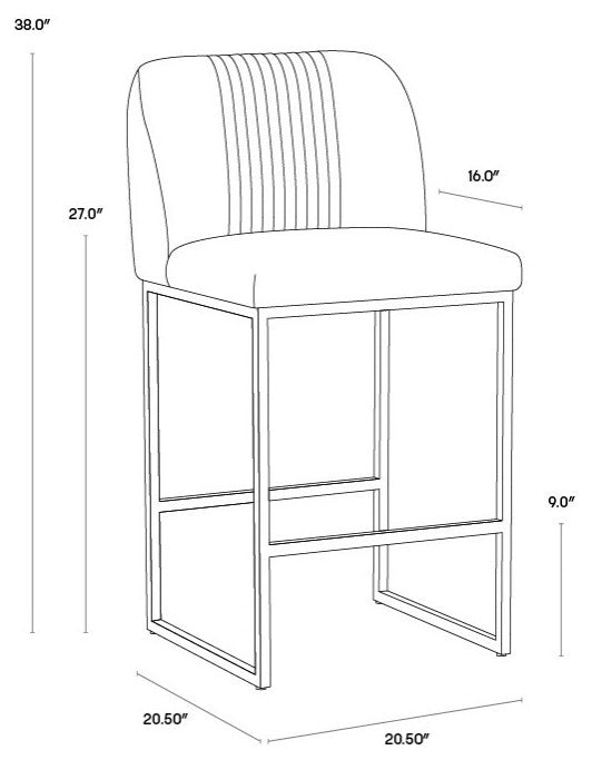 Nevin Stool, Polo Club Muslin, Counter Height