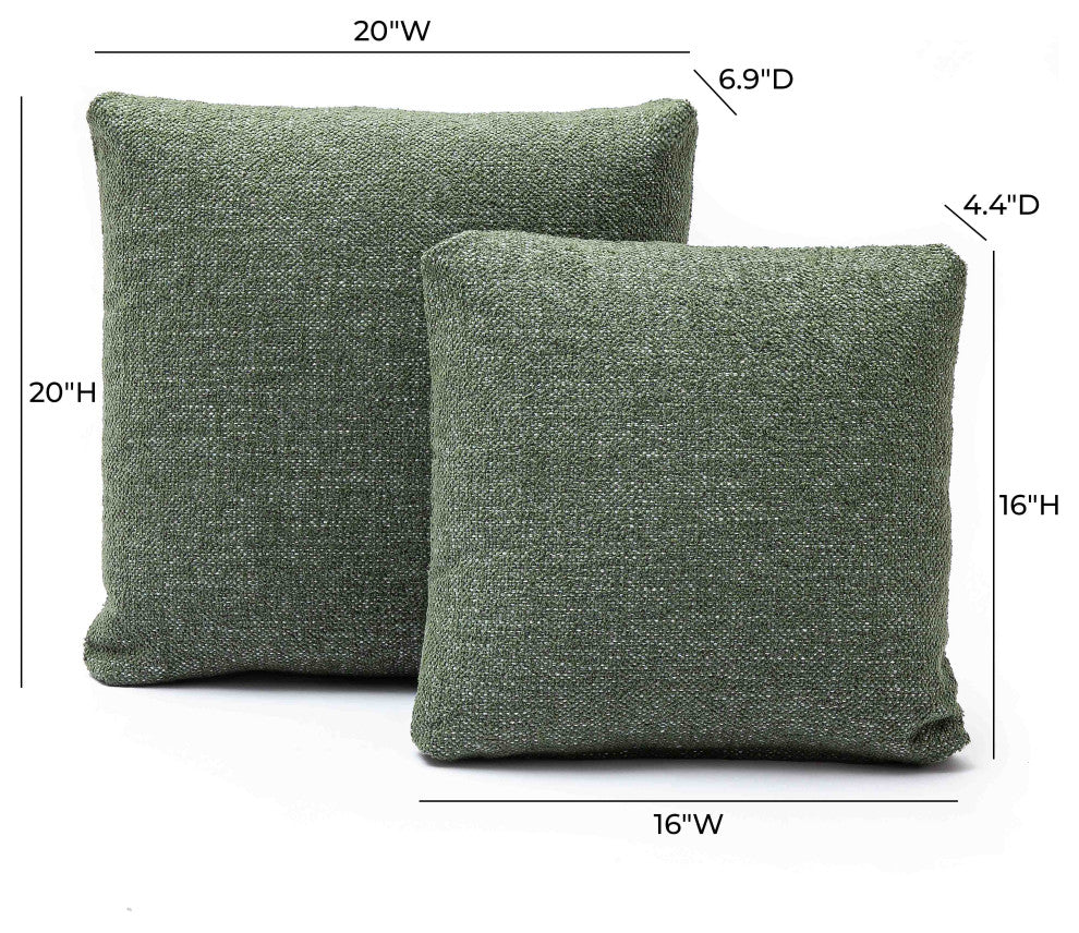 Malolo Pillow, Green Basketweave, 20"