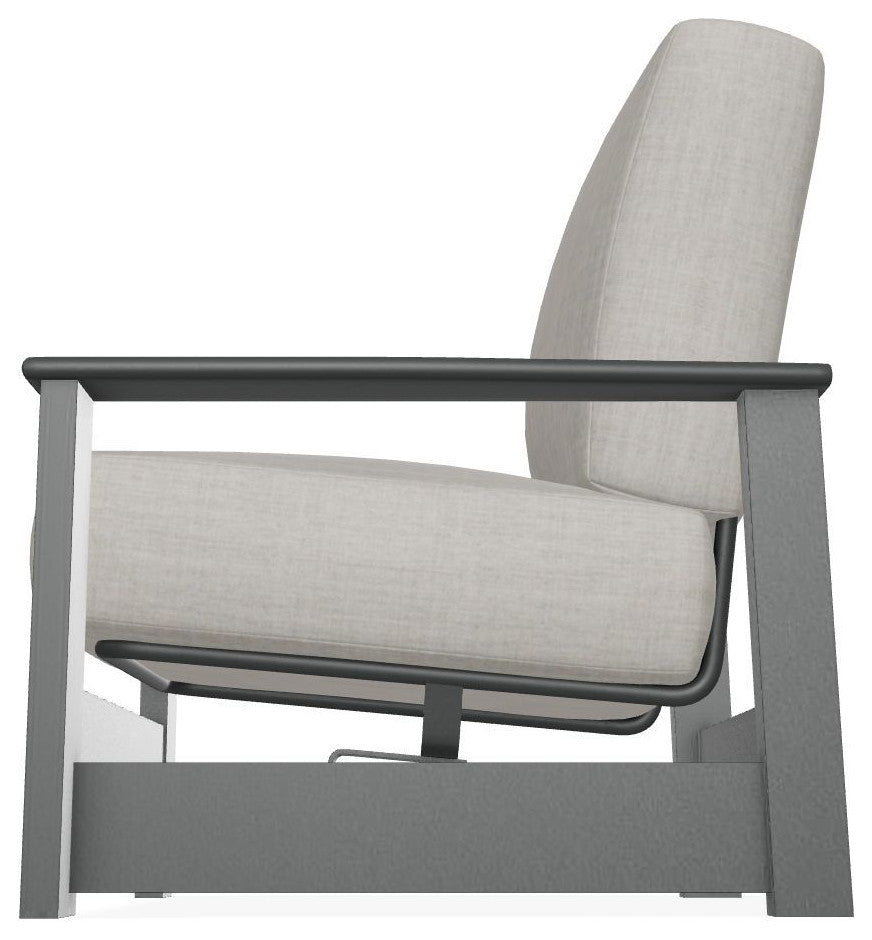 Leeward Deep Seat Outdoor Armchair with Hidden Motion, Cast Silver/Graphite