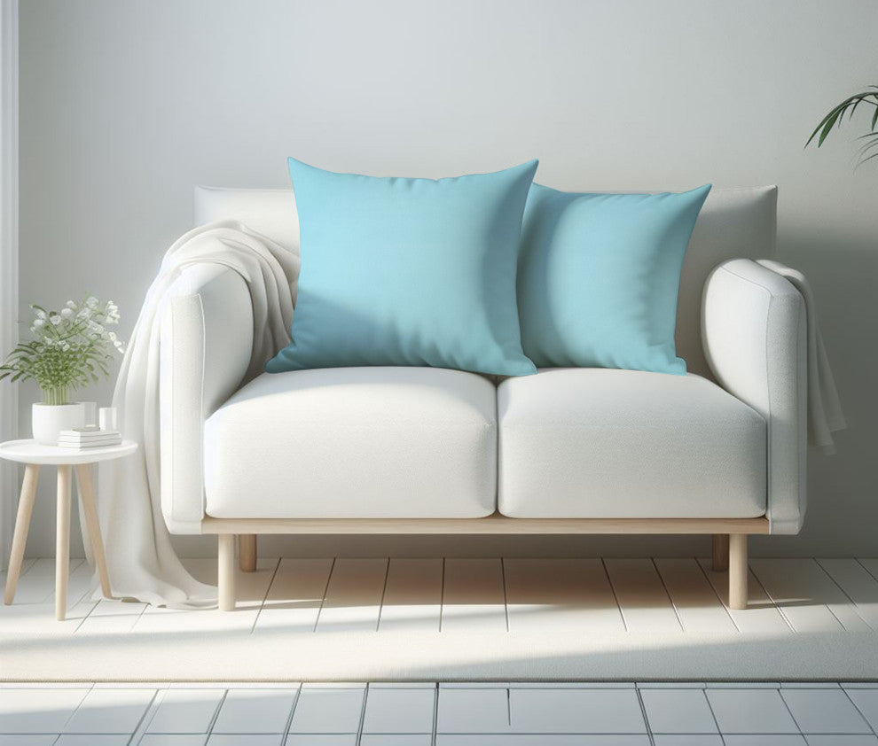 A1HC Soft Velvet Pillow Covers, YKK Zipper, Set of 2, Light Blue, 22"x22"