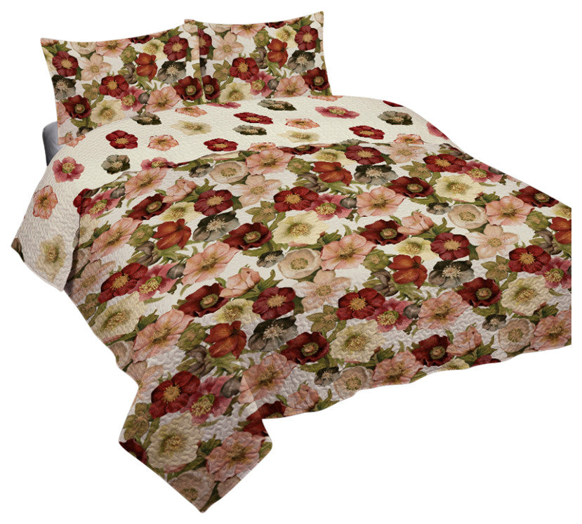 Vintage Petals Twin Quilt Set
