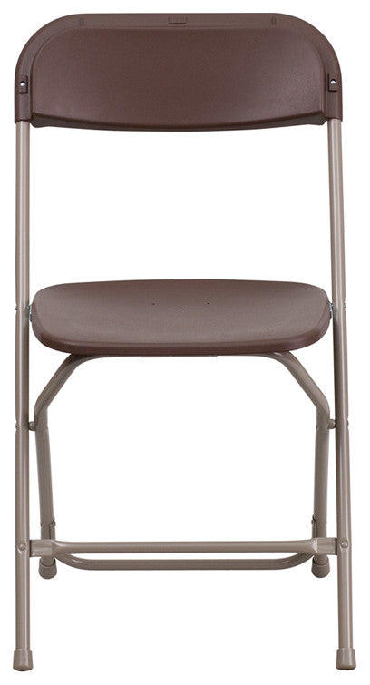Hercules Series Plastic Folding Chair - 2 Pack 650LB Weight Capacity, Brown