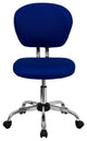 Mid-Back Blue Mesh Swivel Task Chair with Chrome Base