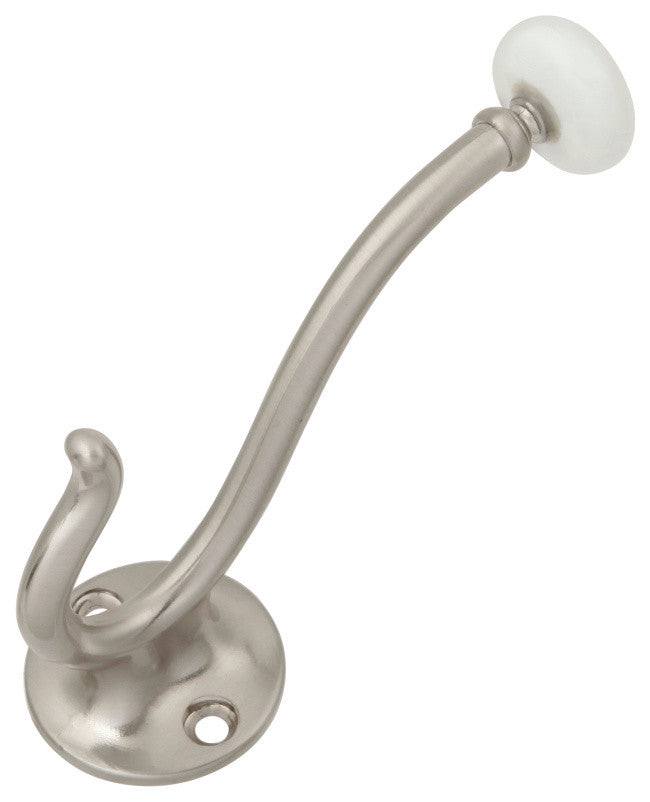 Belwith Hickory Satin Nickel Double Coat Hook P25027-SN Hardware