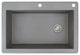 Radius 33" silQ Granite Drop-in Single Bowl Kitchen Sink with 2 Holes in Grey