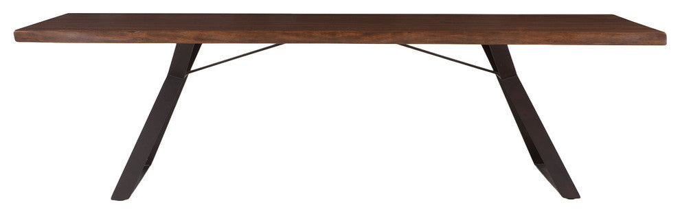 Nottingham 106-Inch Acacia Wood Live Edge Dining Table in Walnut Finish