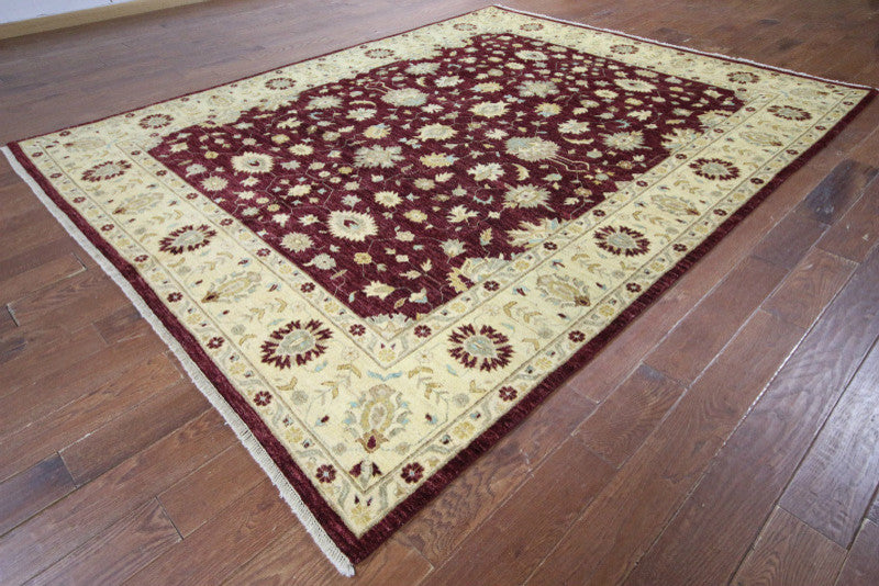 Oushak Hand-Knotted Chobi Peshawar Wool Rug, 8'x10'