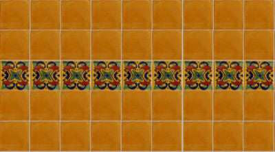 4.2x4.2 9 pcs Yellow Talavera Mexican Tile