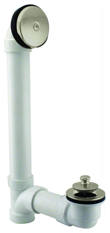Twist & Close Sch. 40 PVC Bath Waste With One-Hole Elbow In Oil Rubbed Bronze, Satin Nickel
