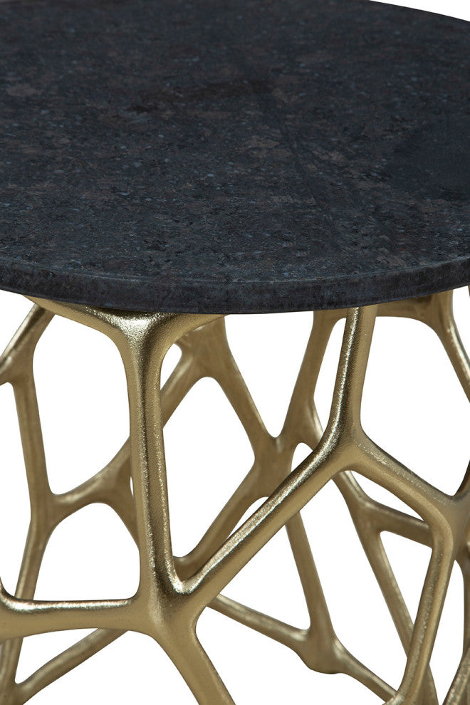 Short Ariel Aluminum End Table, Gold
