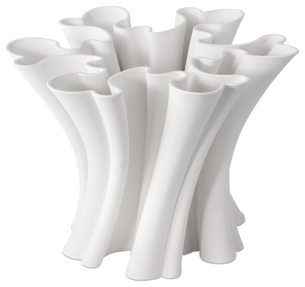 Godet Twist White Vase