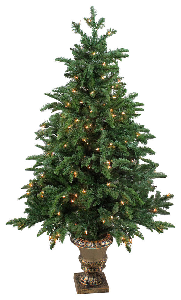 4.5' Pre-Lit Artificial Sierra Norway Spruce Potted Christmas Tree