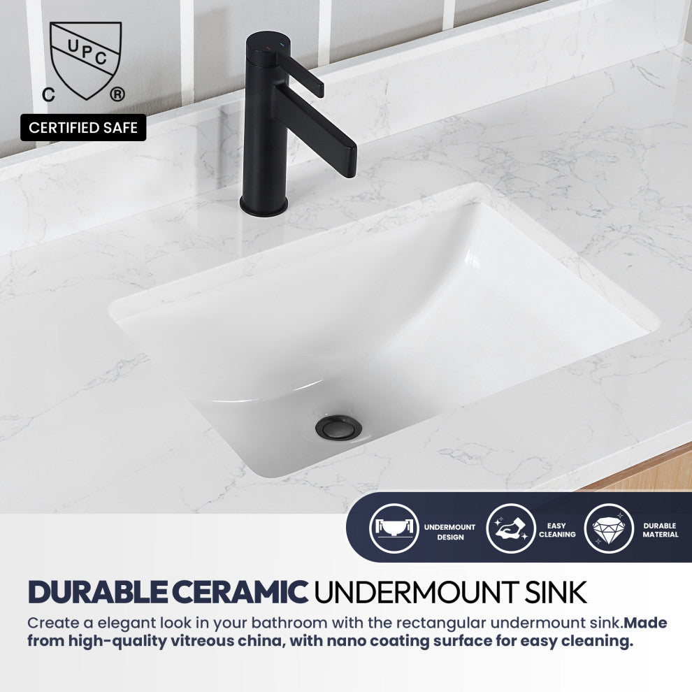 San Bath Vanity with Stone Top, Fir Wood Brown, 60" Single Sink, Single Vanity, With Mirror