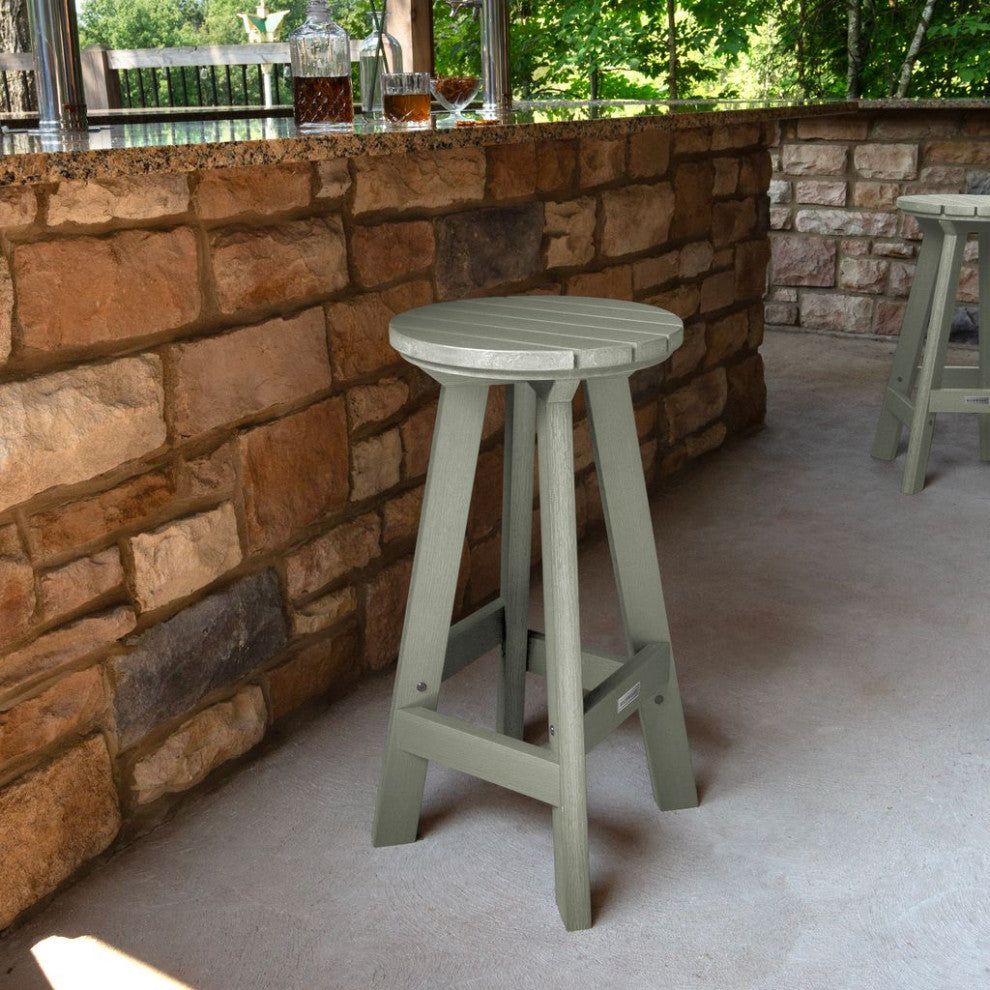 Birch Round Bar Height Stool, Eucalyptus